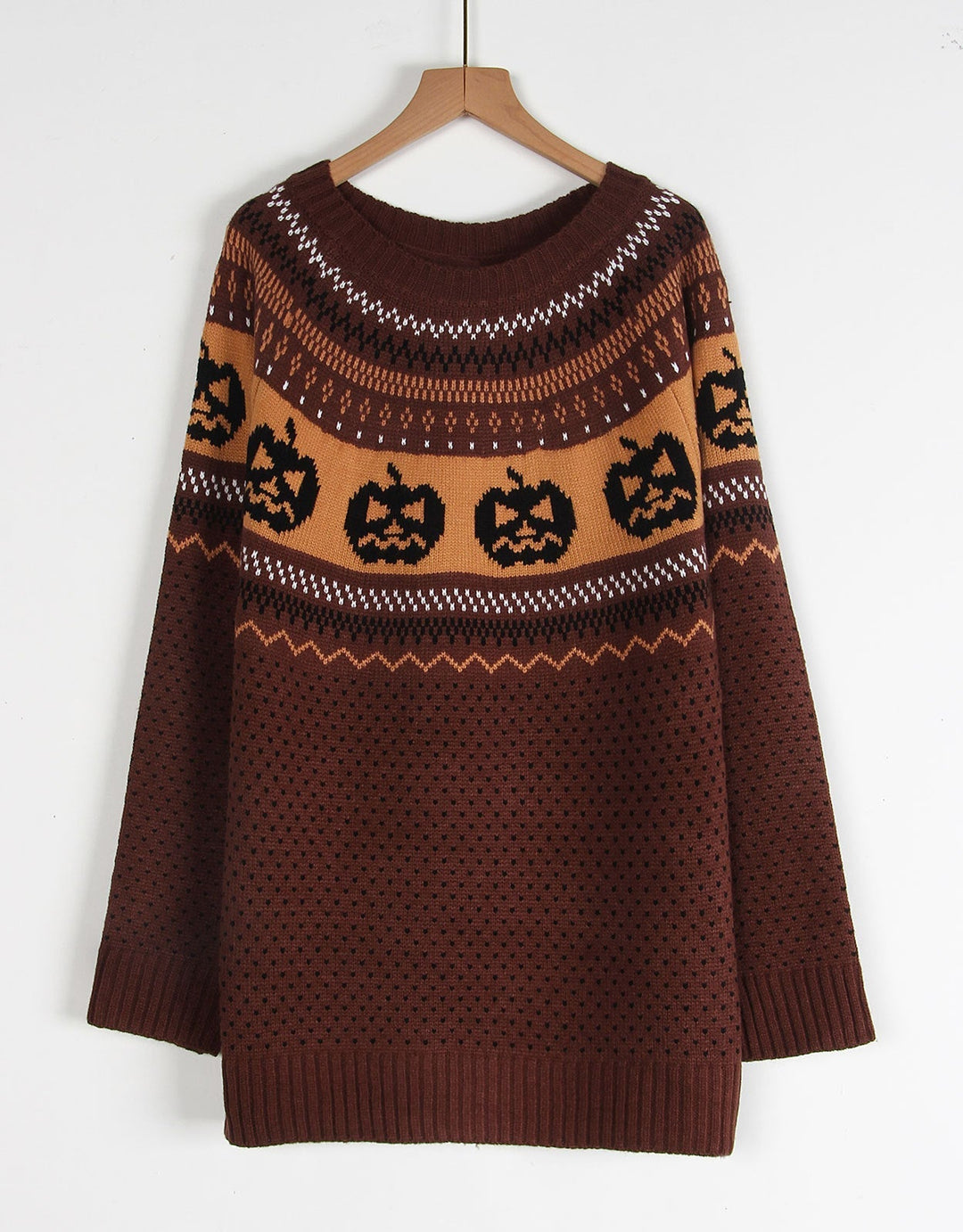 Hécate | Pull en tricot à pois d'Halloween