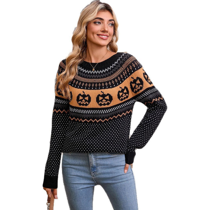 Hécate | Pull en tricot à pois d'Halloween