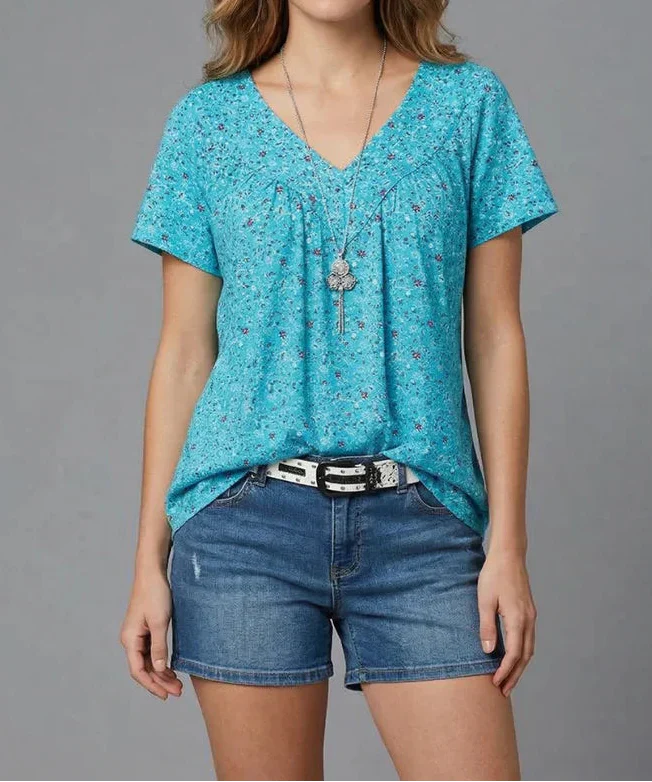 Trisha™ | T-shirt floral à col en V