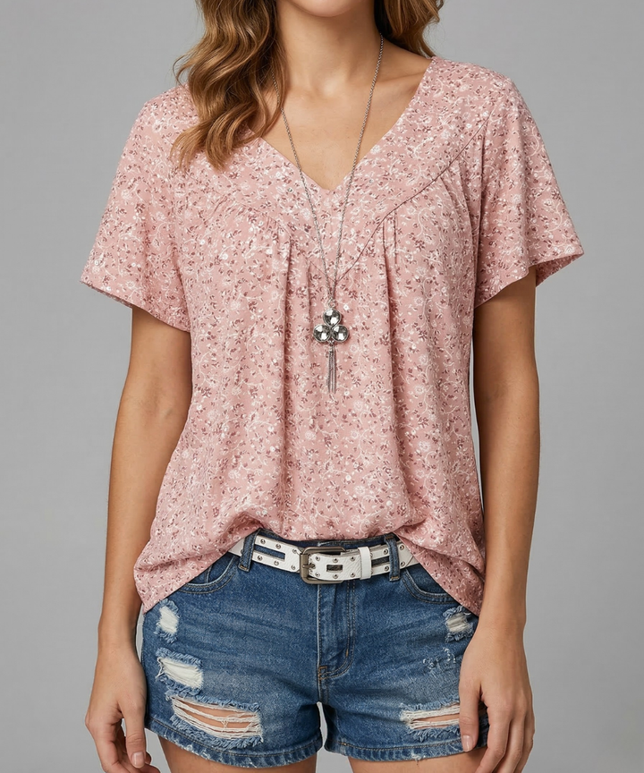 Trisha™ | T-shirt floral à col en V