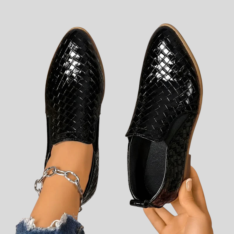 Éliane | Bottines Tressées à Talon Bloc