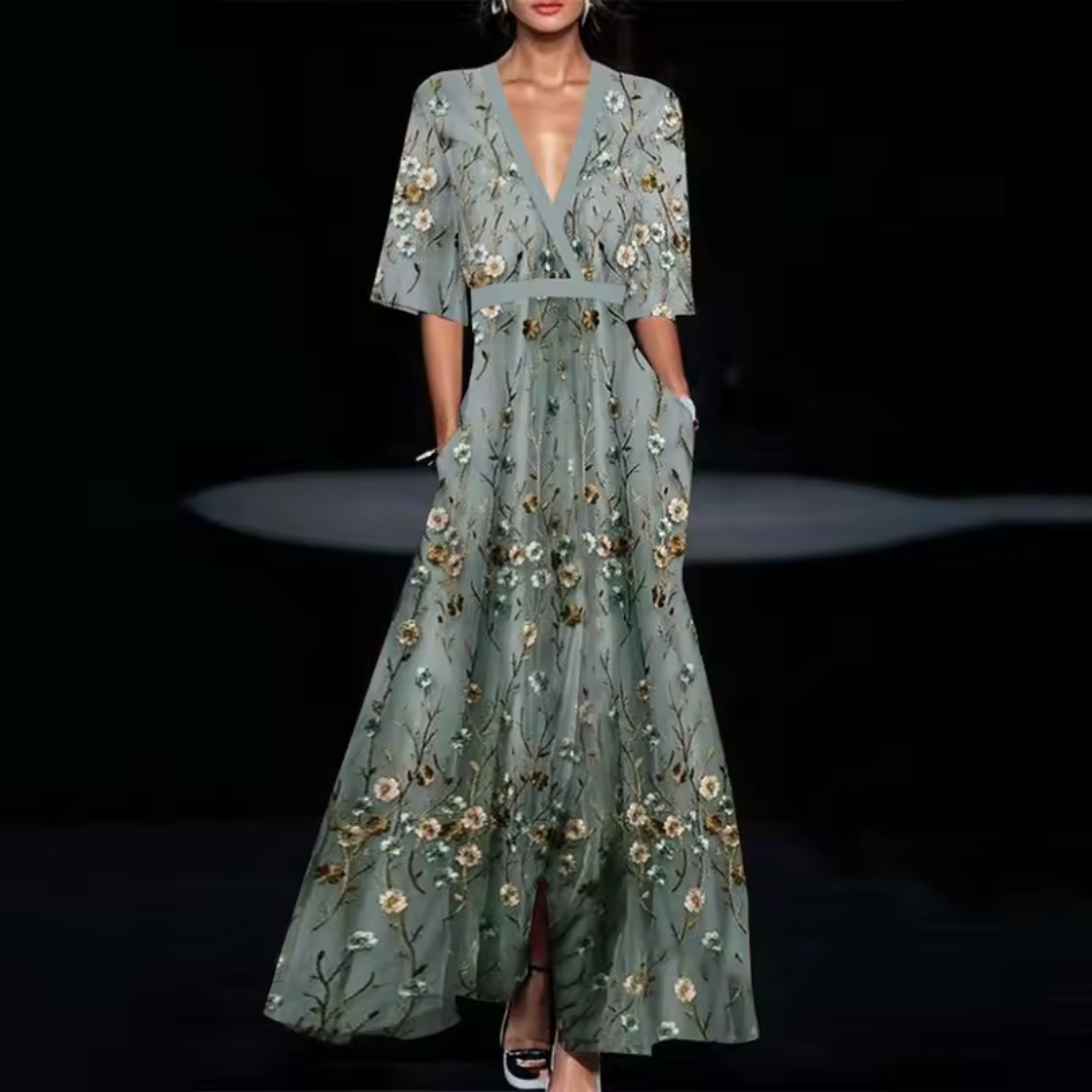 Michelle™ - Robe portefeuille à motif floral élégante
