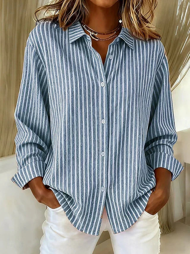 Jacqueline™ | Chemise Rayée avec Boutons