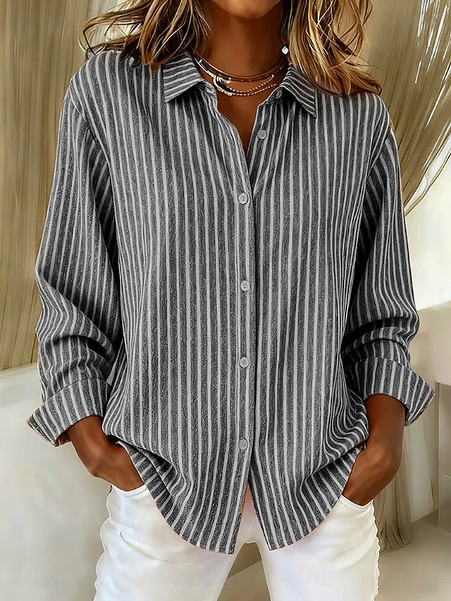 Jacqueline™ | Chemise Rayée avec Boutons