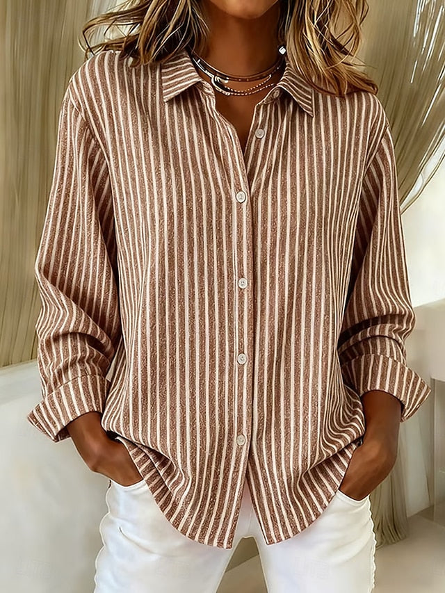 Jacqueline™ | Chemise Rayée avec Boutons