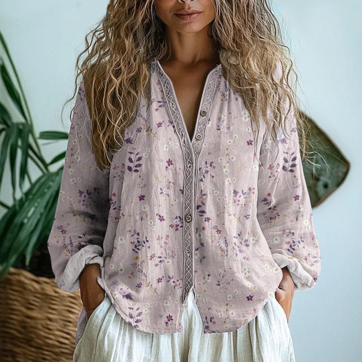Alexandra™ | Blouse rétro imprimée