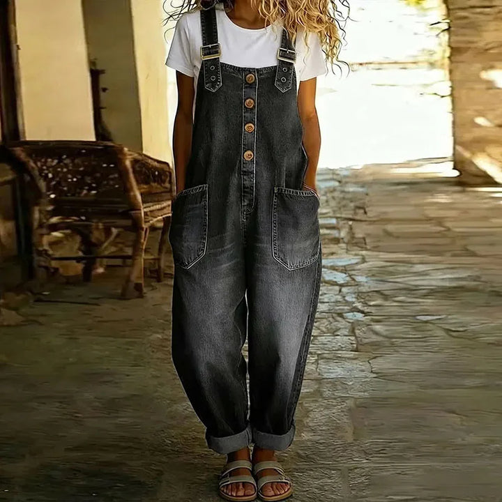 Mae™ | Salopette vintage en coton doux effet denim