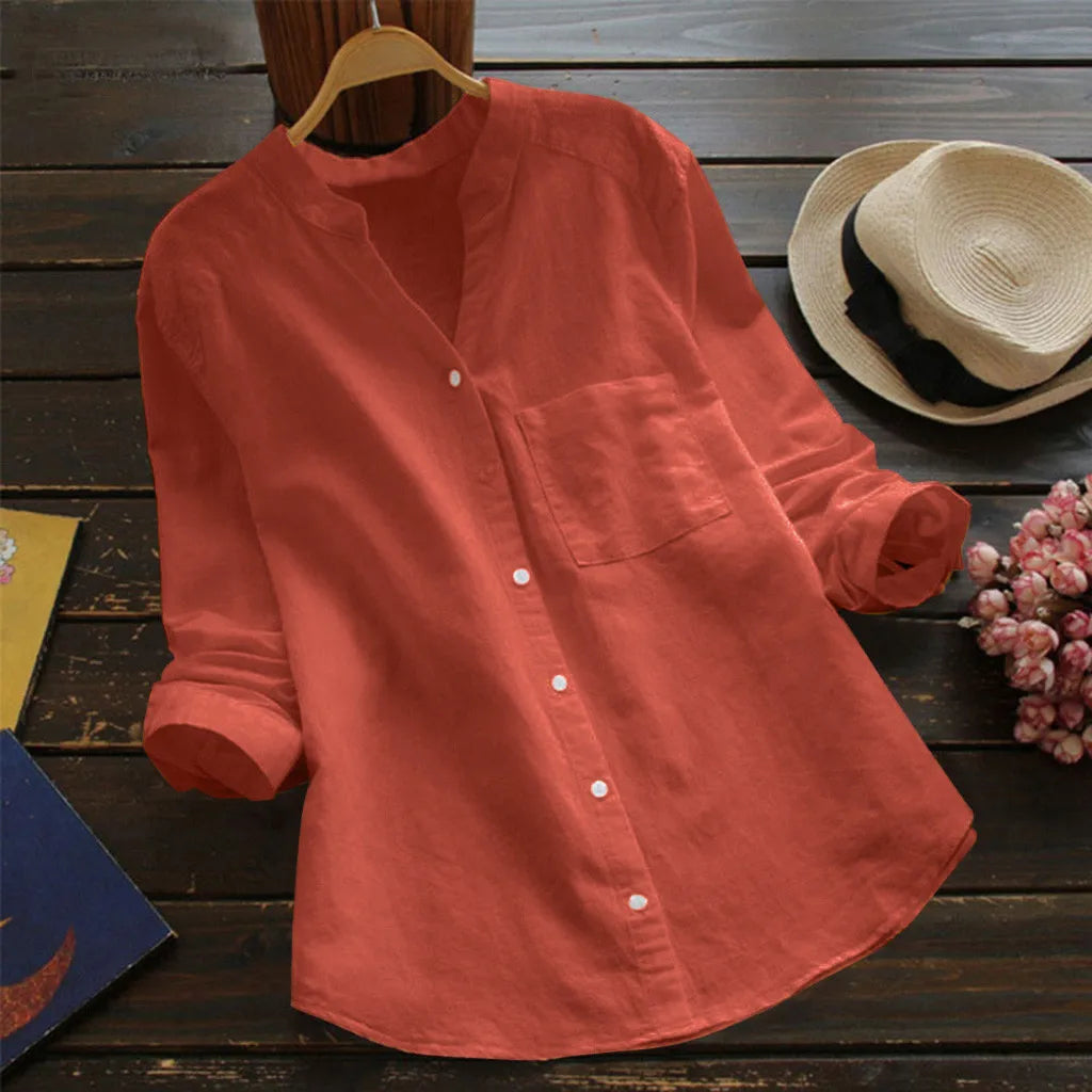 Autumn™ | Blouse unie à col en V