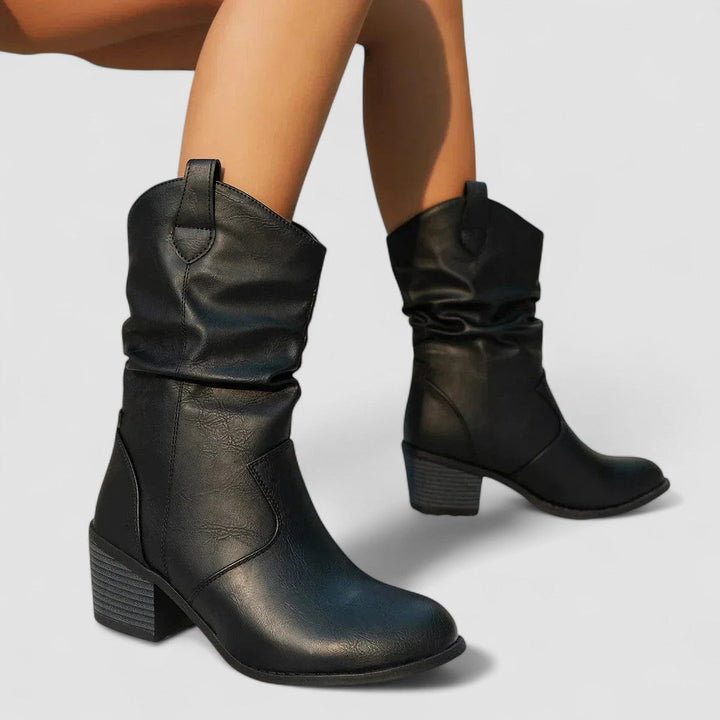 Eleanora | Bottes avec tige froncée et talon