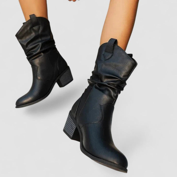 Eleanora | Bottes avec tige froncée et talon