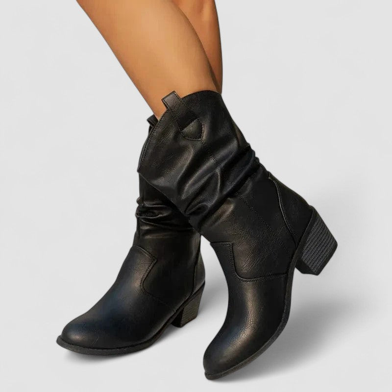 Eleanora | Bottes avec tige froncée et talon