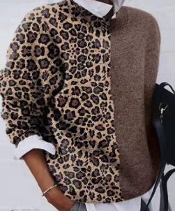 Marina - Pull décontracté avec design léopard