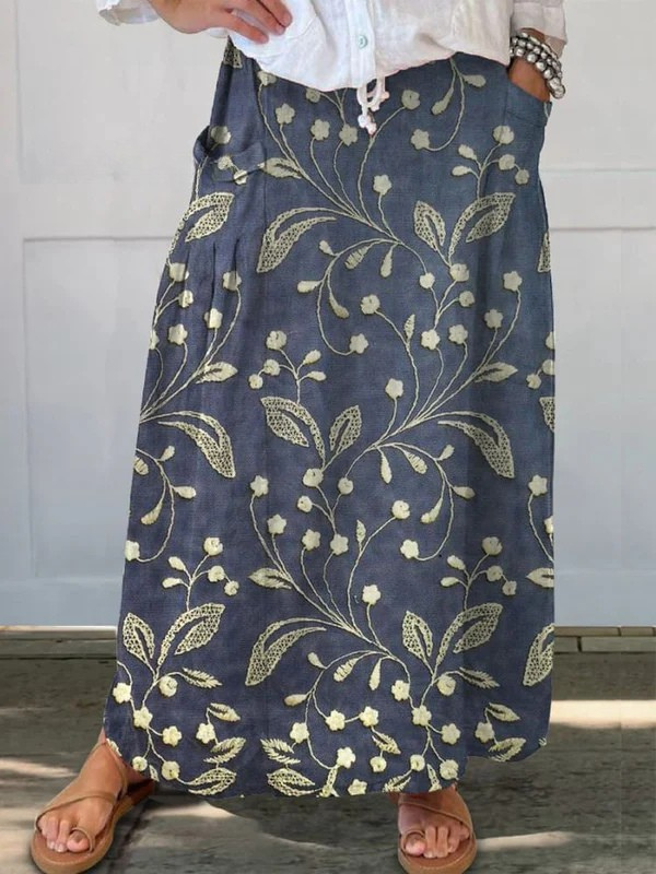 Eileen™ | Jupe longue fluide à imprimé floral avec taille confortable