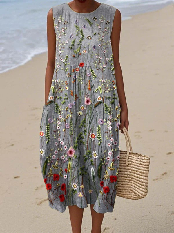 Robe midi à fleurs sauvages Cara™