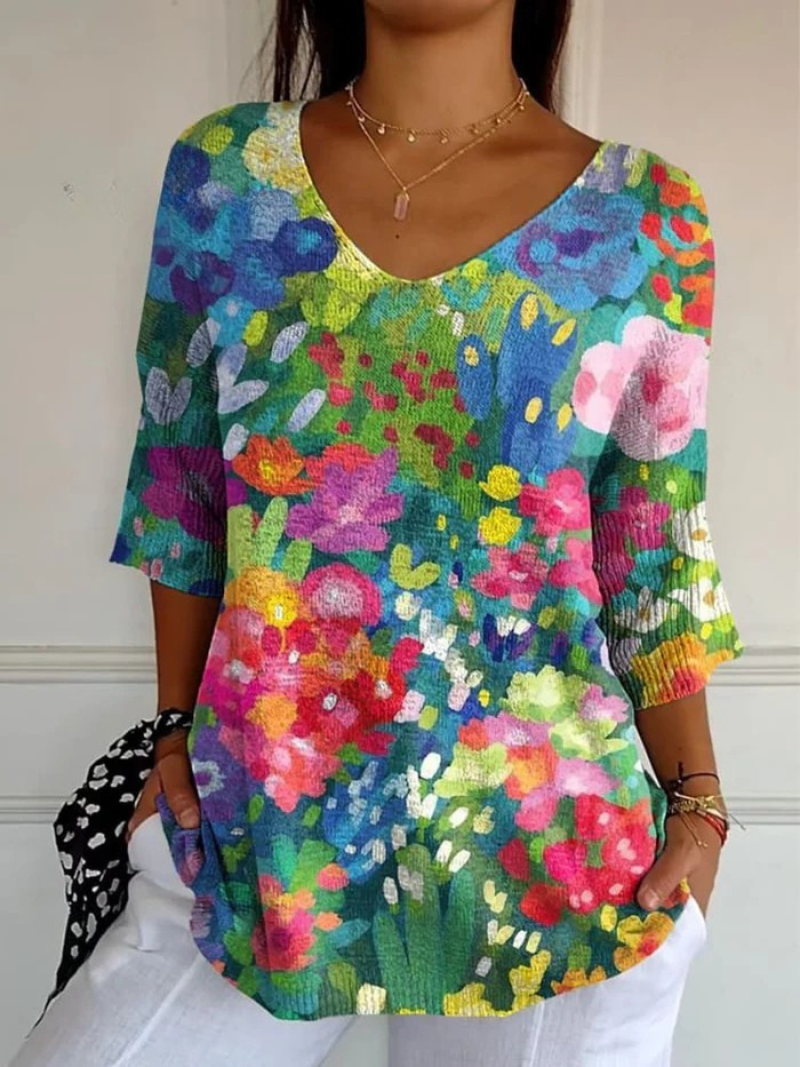 Sylvie | Pull vintage à imprimé floral artistique