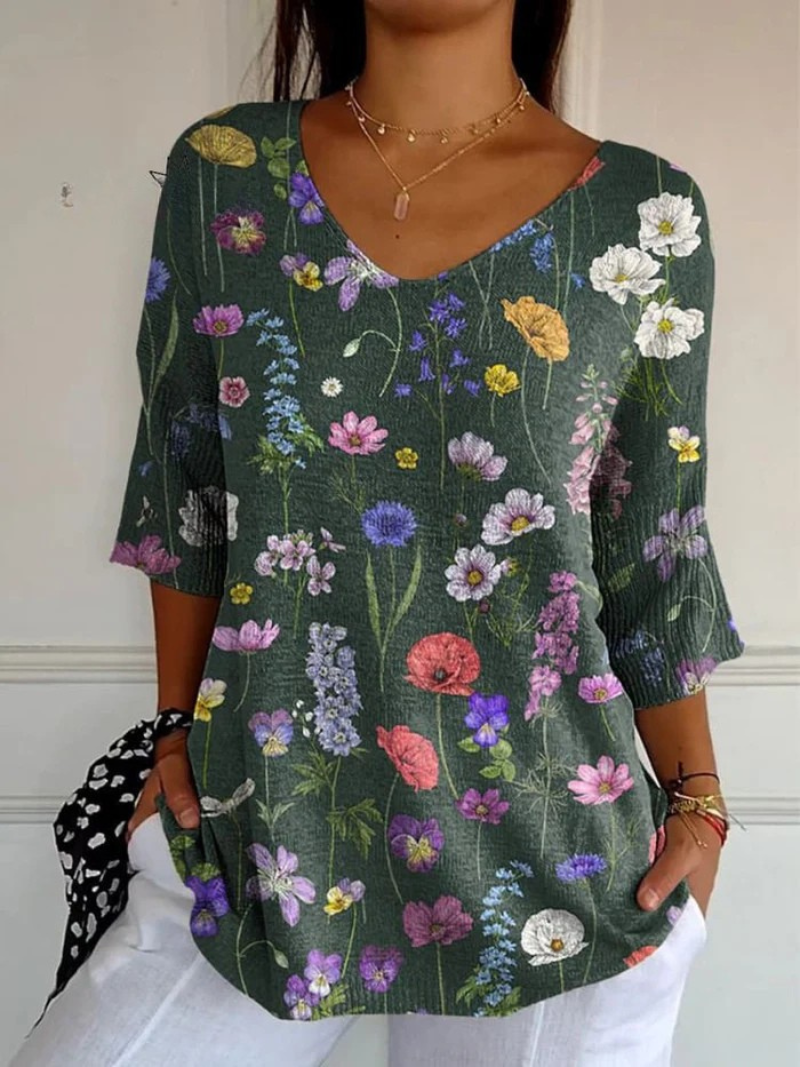 Marion | Maille à motif floral vintage
