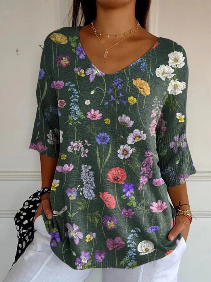 Marion | Maille à motif floral vintage