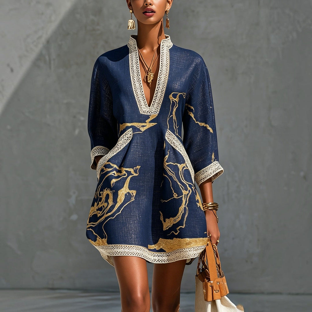Danielle | Mini Robe Imprimé Marbre