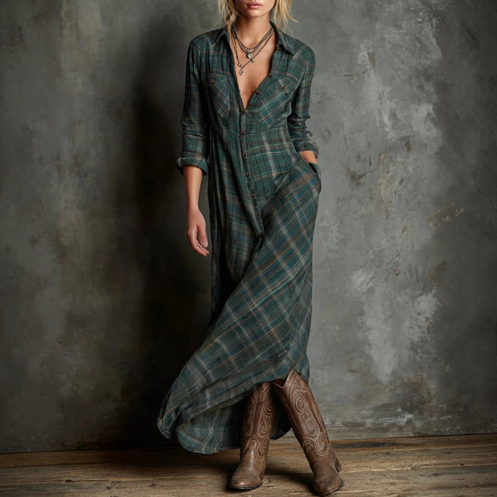 Valentine | Robe Longue à Carreaux