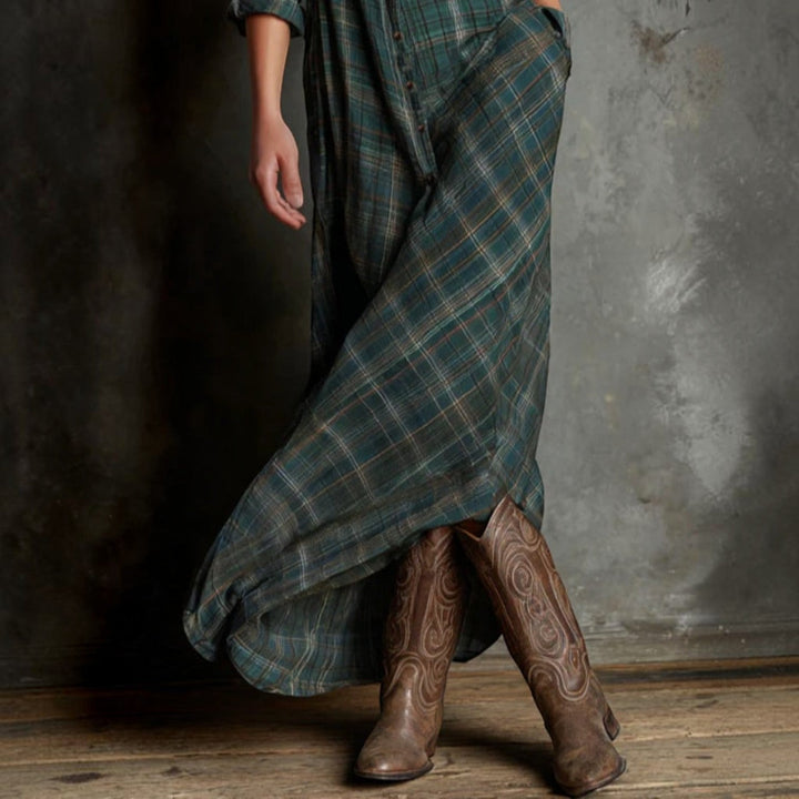Valentine | Robe Longue à Carreaux