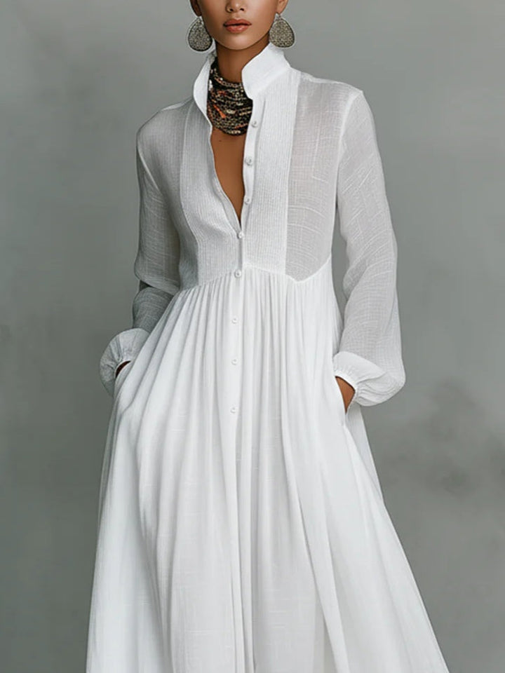 Yvaine™ | Robe maxi minimaliste à col montant