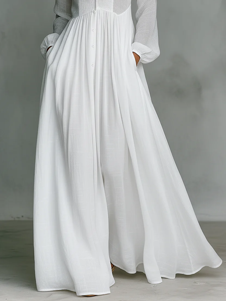 Yvaine™ | Robe maxi minimaliste à col montant