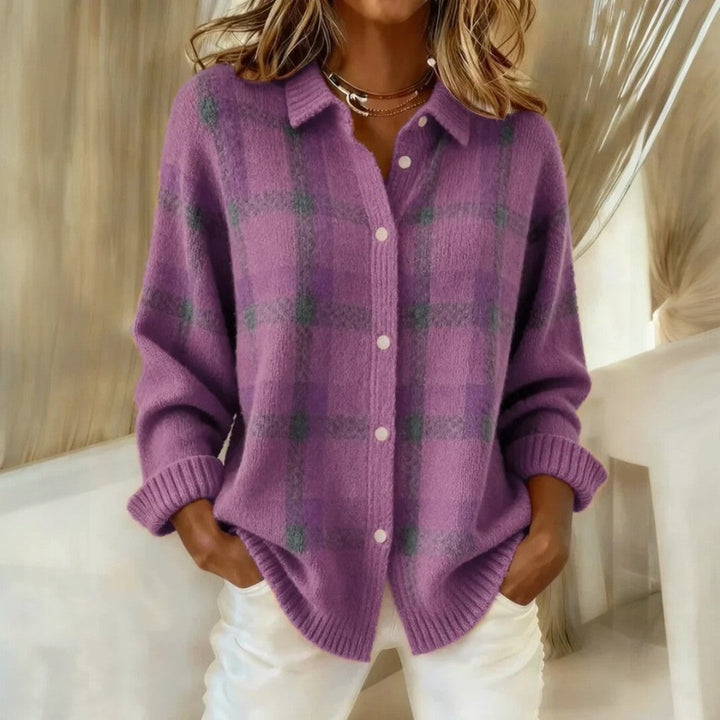Janette™ | Pull maille à carreaux