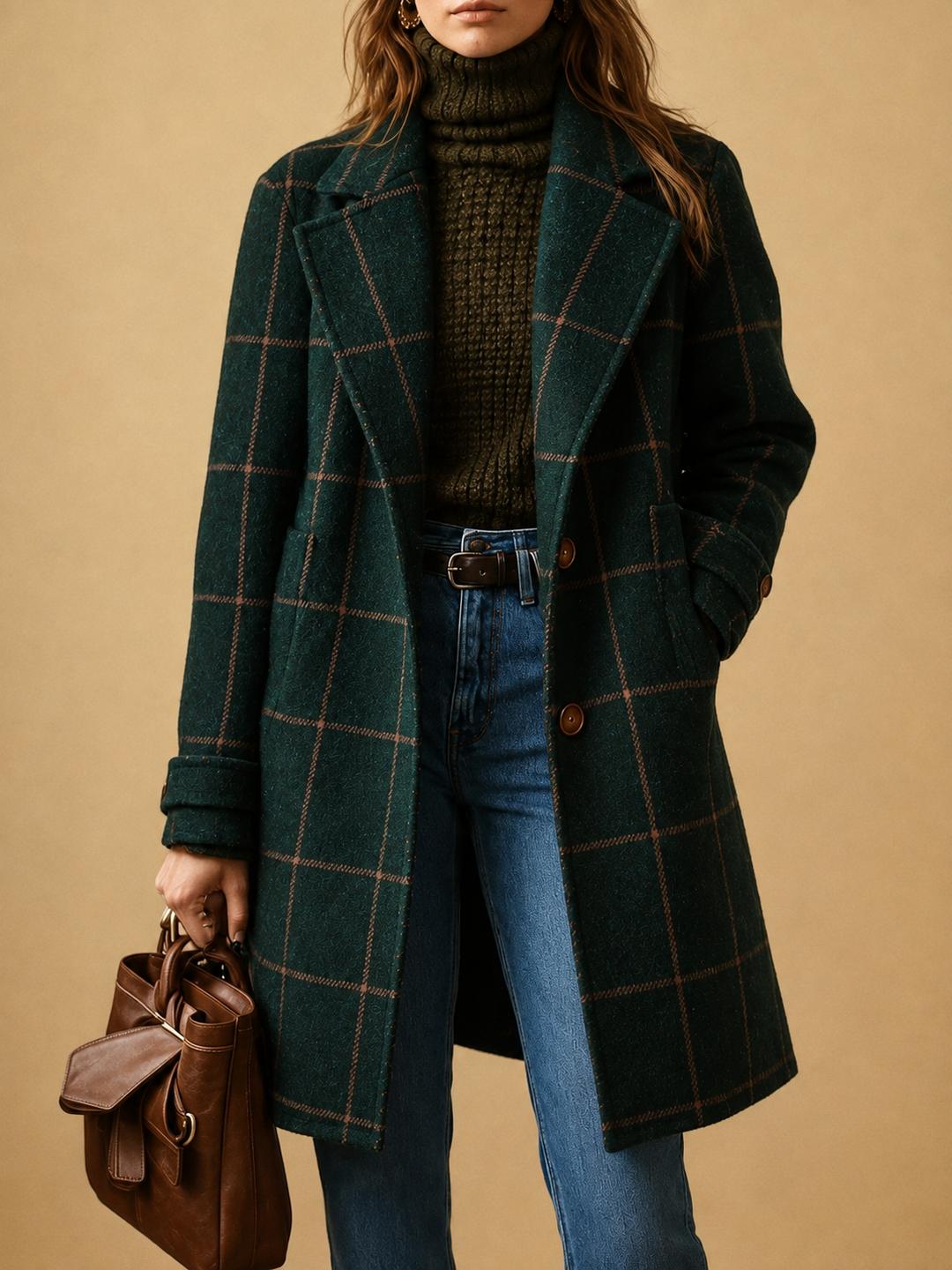 Bethany | Manteau à carreaux pour femmes