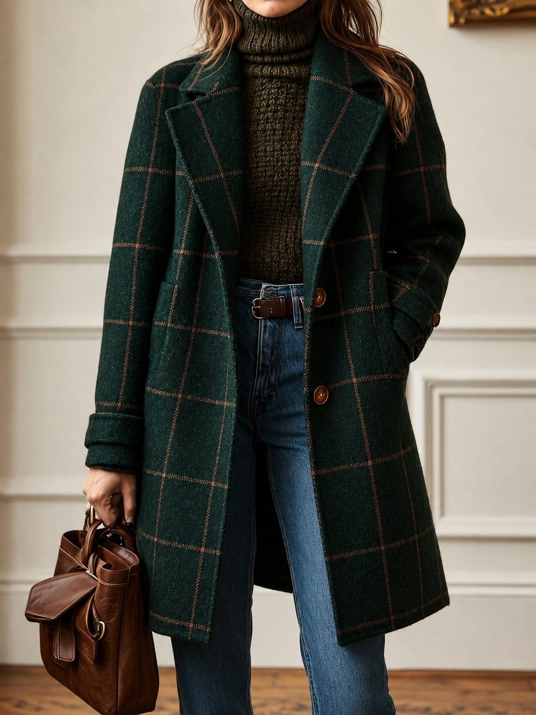 Bethany | Manteau à carreaux pour femmes