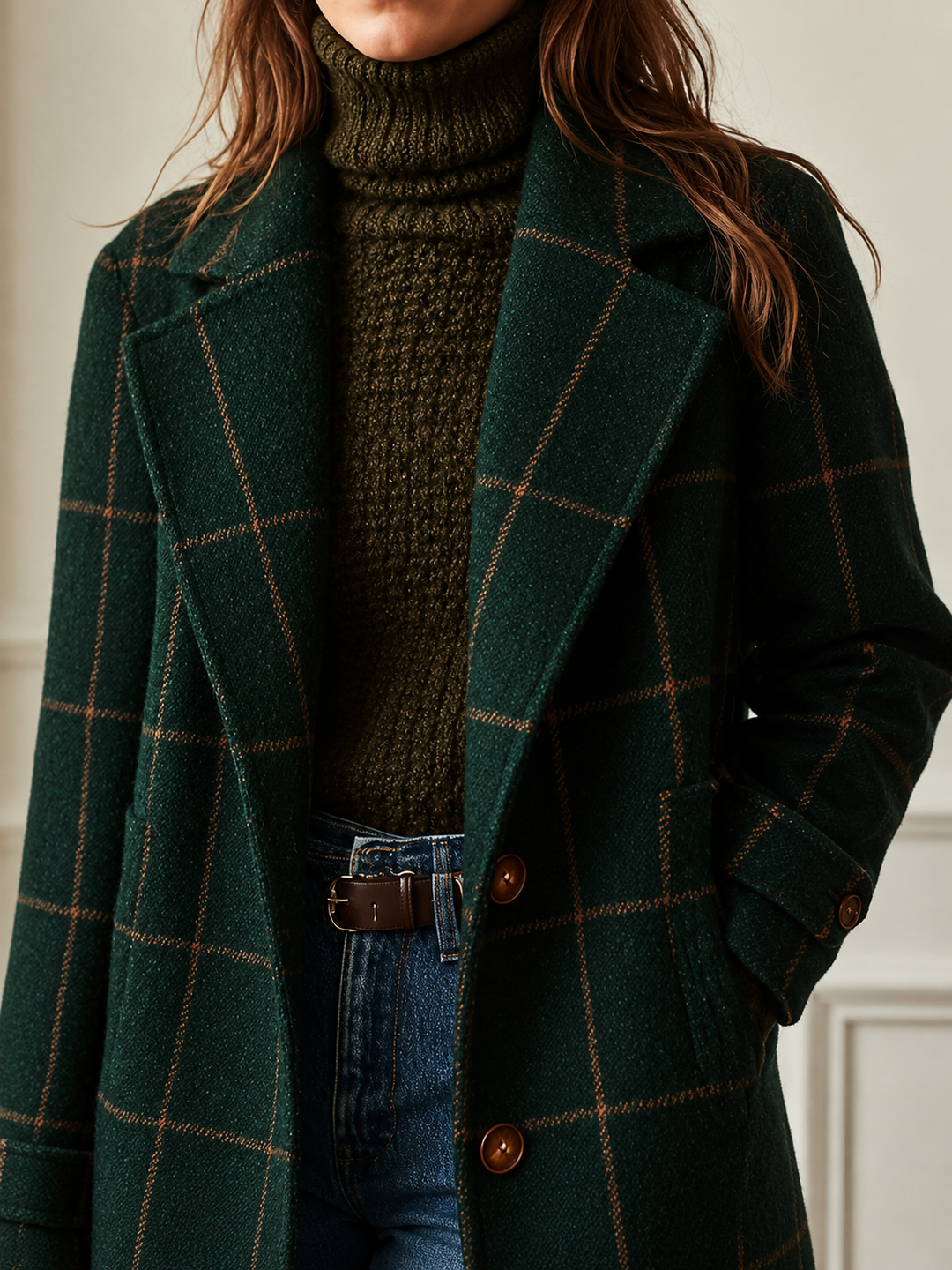 Bethany | Manteau à carreaux pour femmes