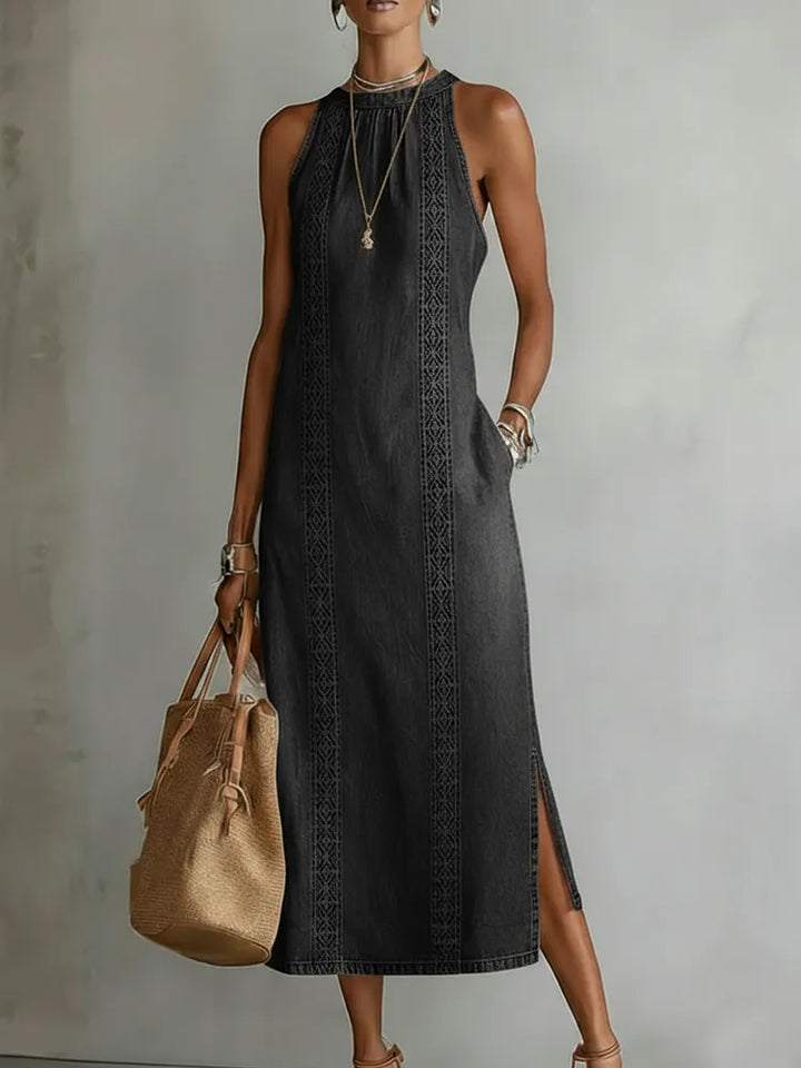 Julia™ | Robe en denim à dentelle rétro
