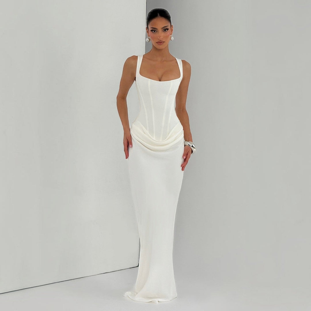 Éléonore | Robe Maxi Col Carré