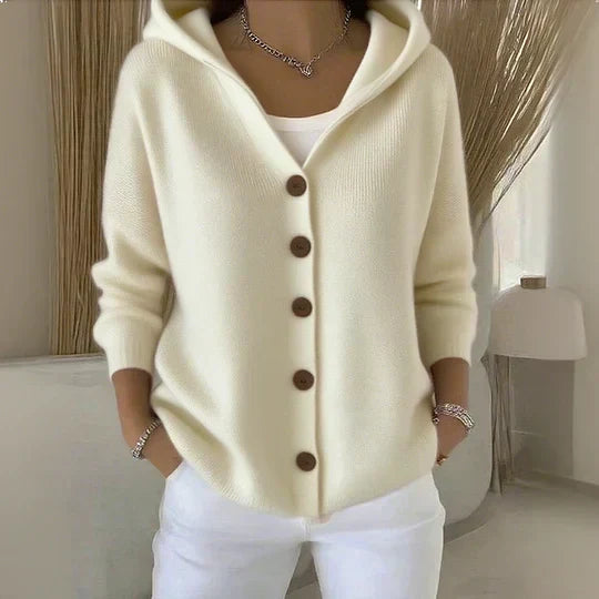 Darienne™ | Cardigan Tricoté avec Capuche et Boutons