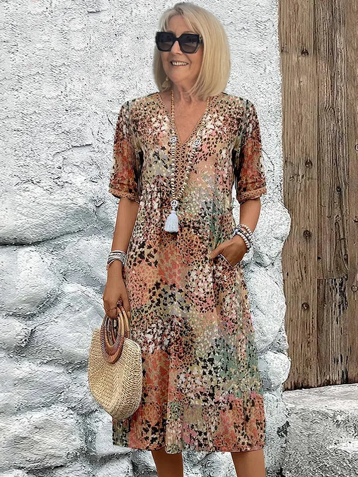 Sofia | Robe midi élégante à fleurs