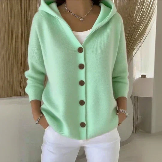 Darienne™ | Cardigan Tricoté avec Capuche et Boutons