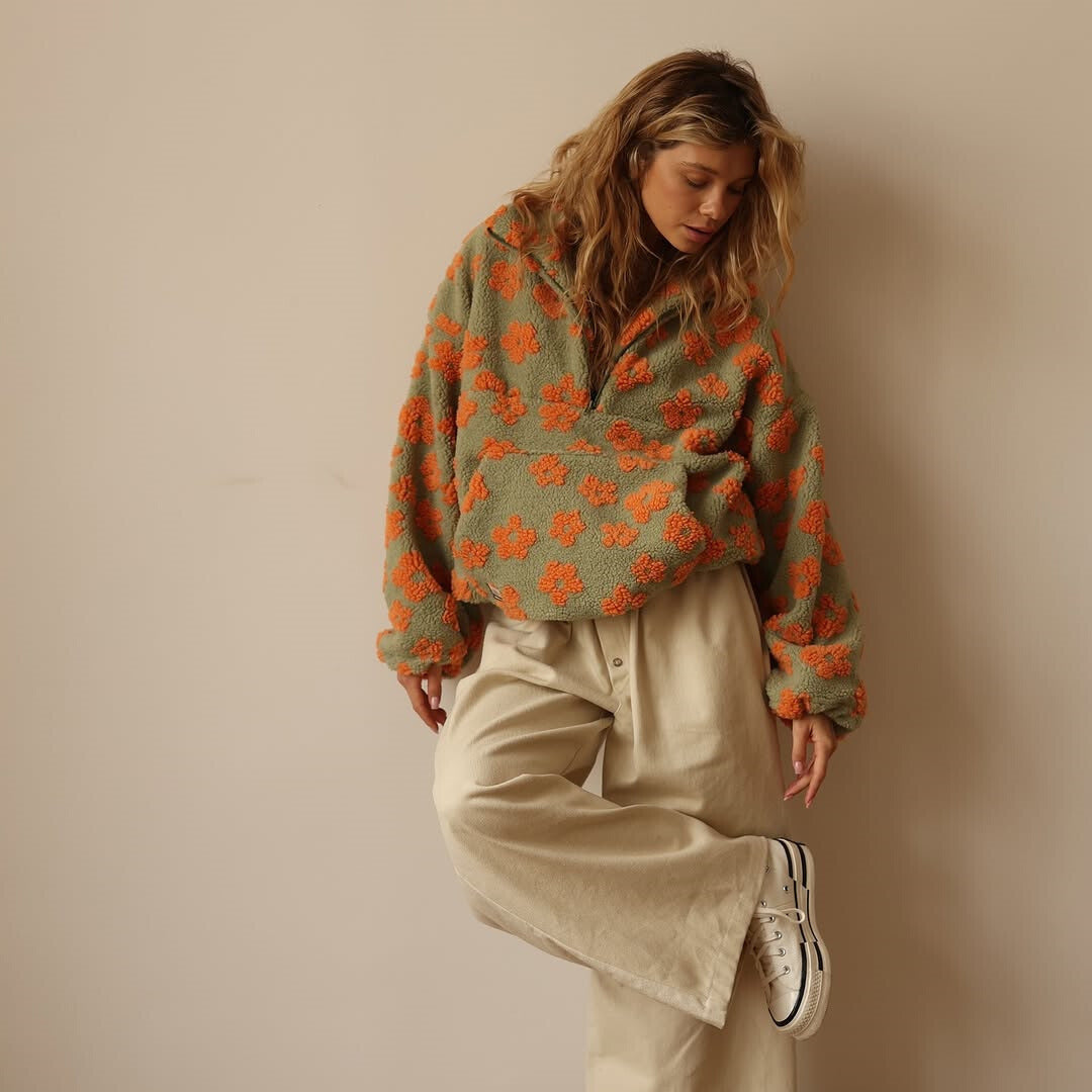 ELODIE - Sweatshirt floral en doux polaire