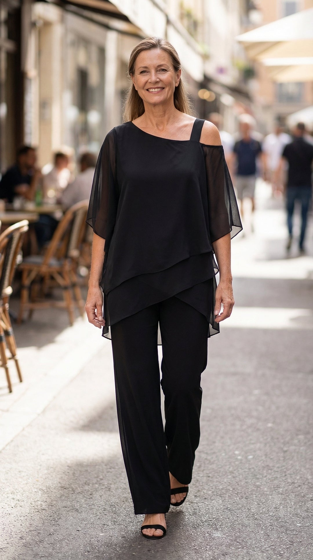 Mavise™ | Ensemble deux pièces fluide avec haut drapé et pantalon élégant
