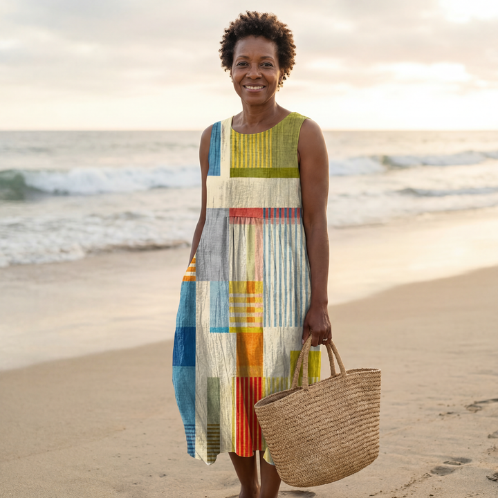 Eve™ Robe midi géométrique