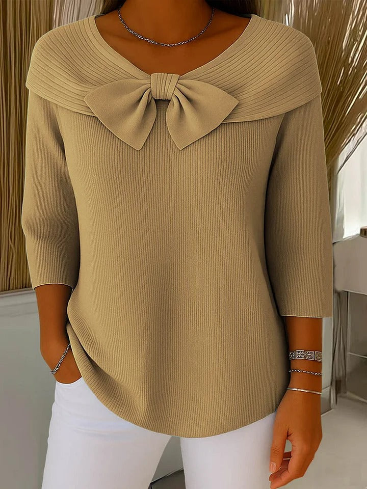 Tivella™ | Pull avec Nœud et Col Rond
