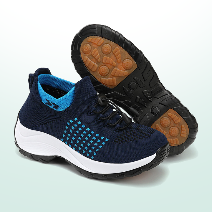 Paisley – Chaussures en tissu tricoté orthopédique en bleu et bleu marine