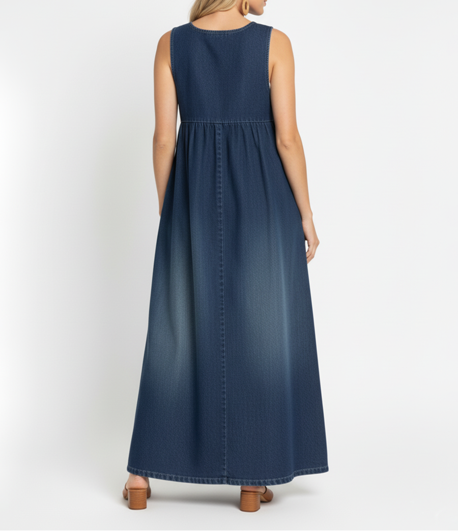 Karen™ | Robe maxi en denim lavé vintage
