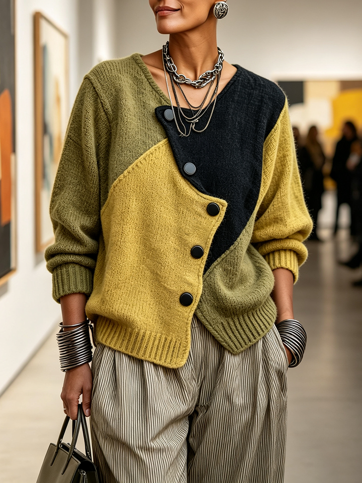 Alba | Pull asymétrique avec blocs de couleur