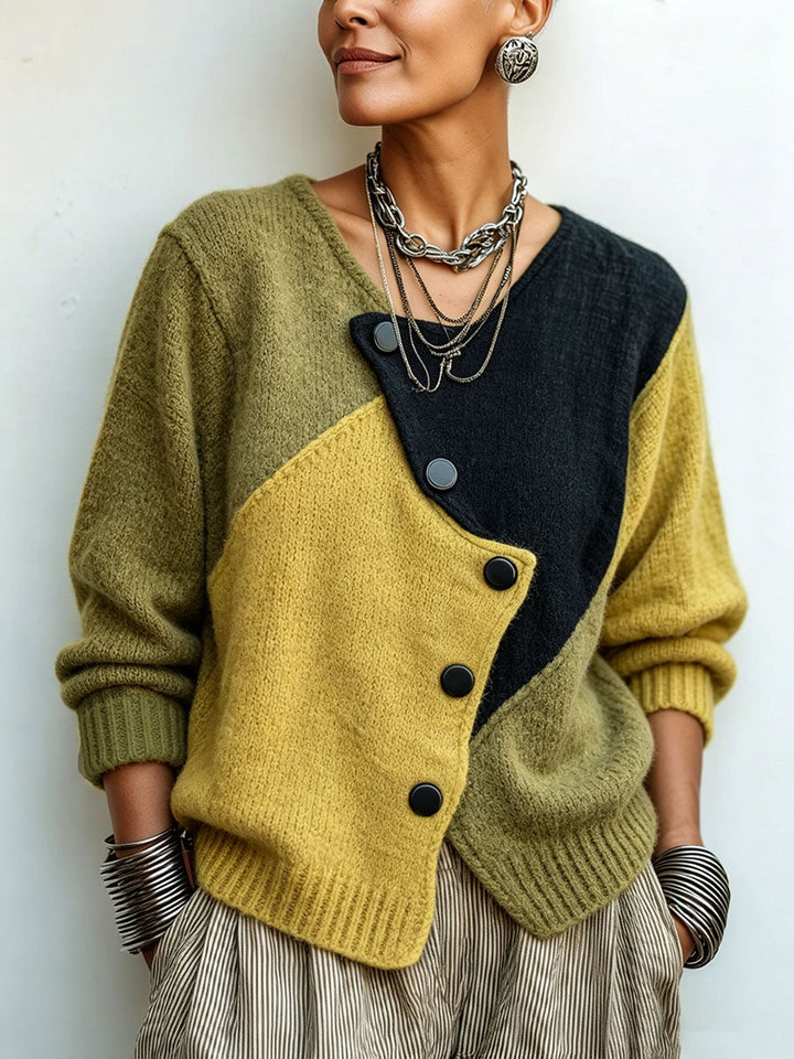 Alba | Pull asymétrique avec blocs de couleur