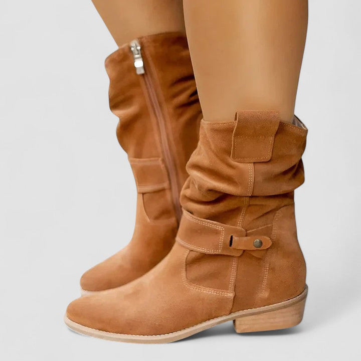 Elyse | Bottes western avec tige froncée