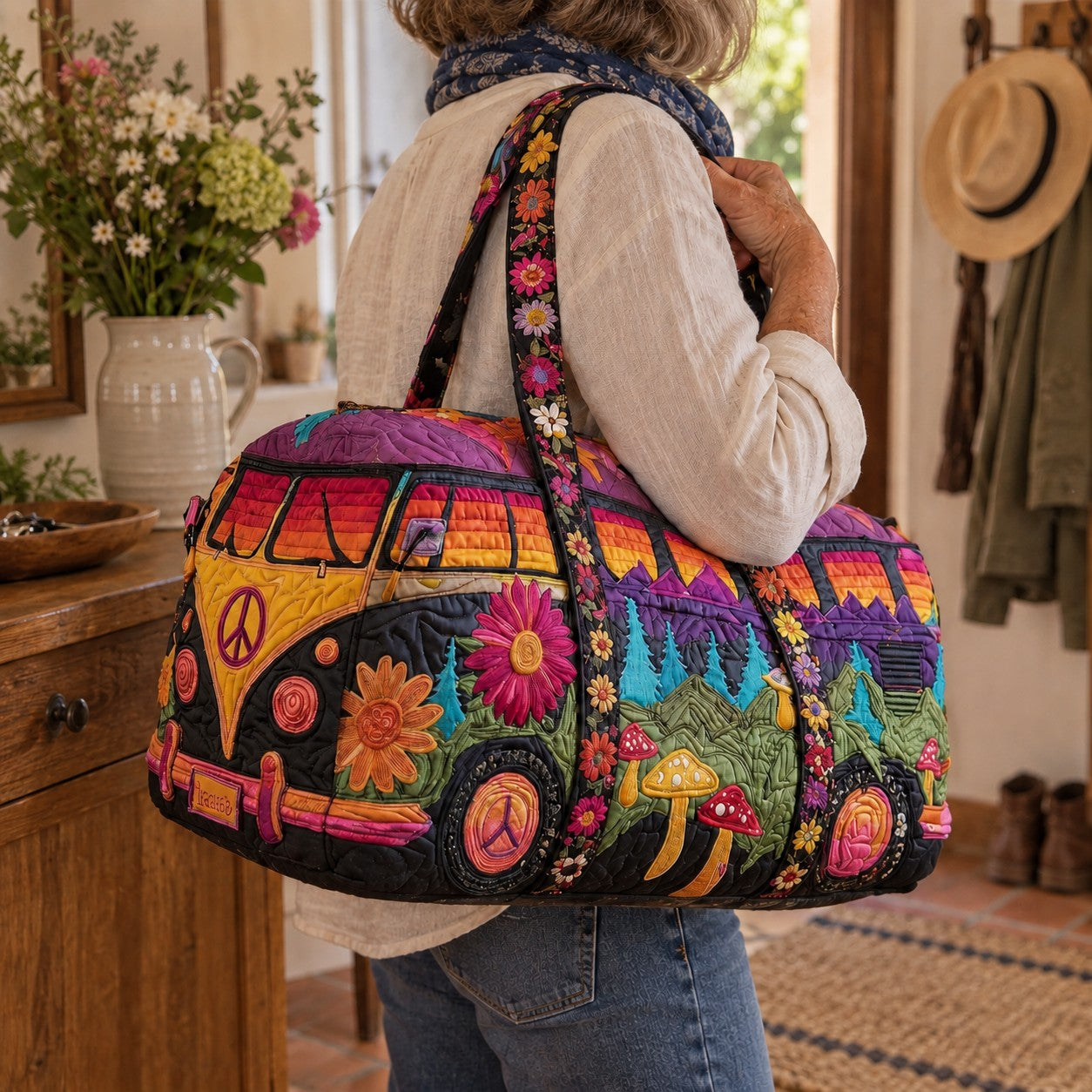 Véronique voyage avec son sac
